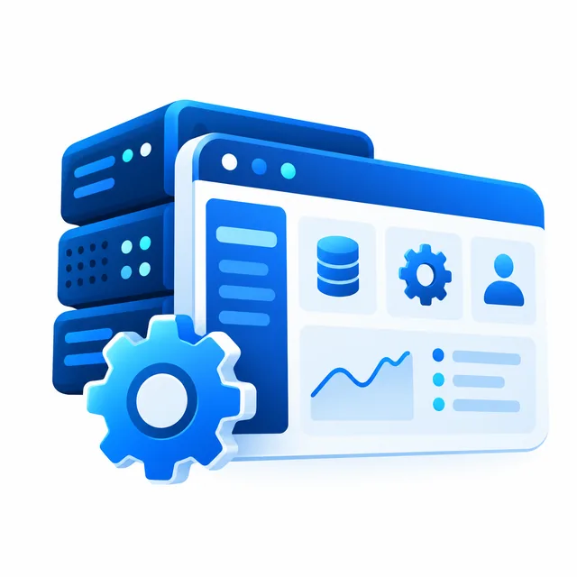 Hosting management dashboard with settings and server controls